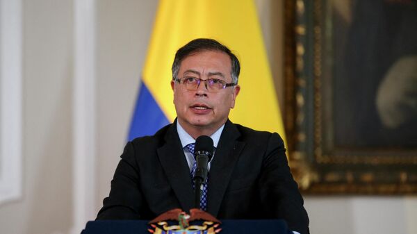 El presidente de Colombia, Gustavo Petro, durante su encuentro con Antony Blinken, secretario de Estado de EEUU, en Bogotá - Sputnik Mundo