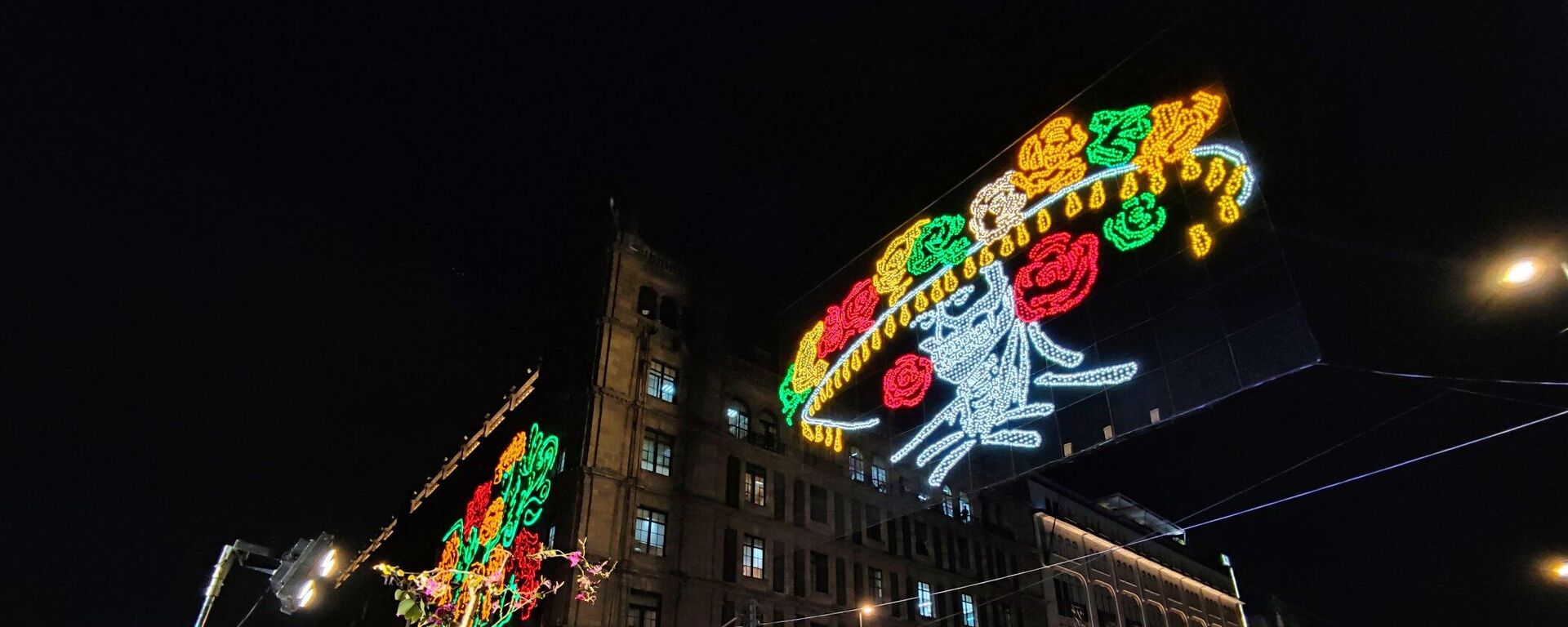 Decoración alusiva al Día de Muertos del Centro Histórico de la Ciudad de México.  - Sputnik Mundo, 1920, 04.11.2022