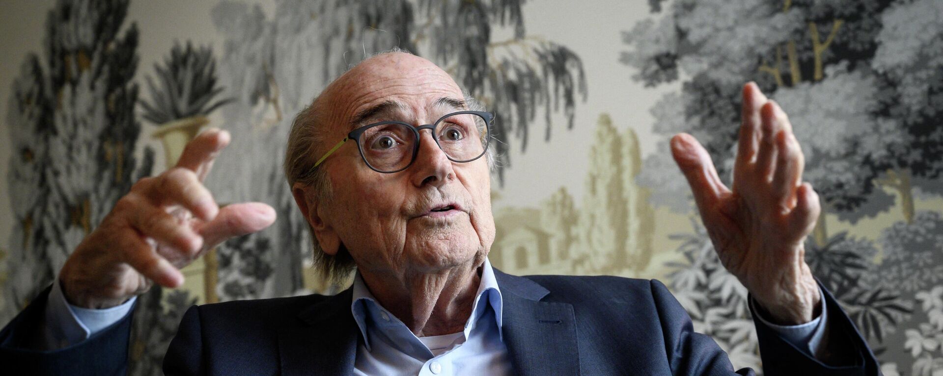 El expresidente de la FIFA, Joseph Blatter, durante una entrevista en mayo de 2019, en Zúrich. - Sputnik Mundo, 1920, 08.11.2022