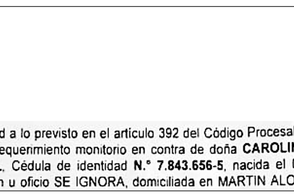 Detalle requerimiento fiscalía y reverso cedula identidad de Carolina Trejo - Sputnik Mundo