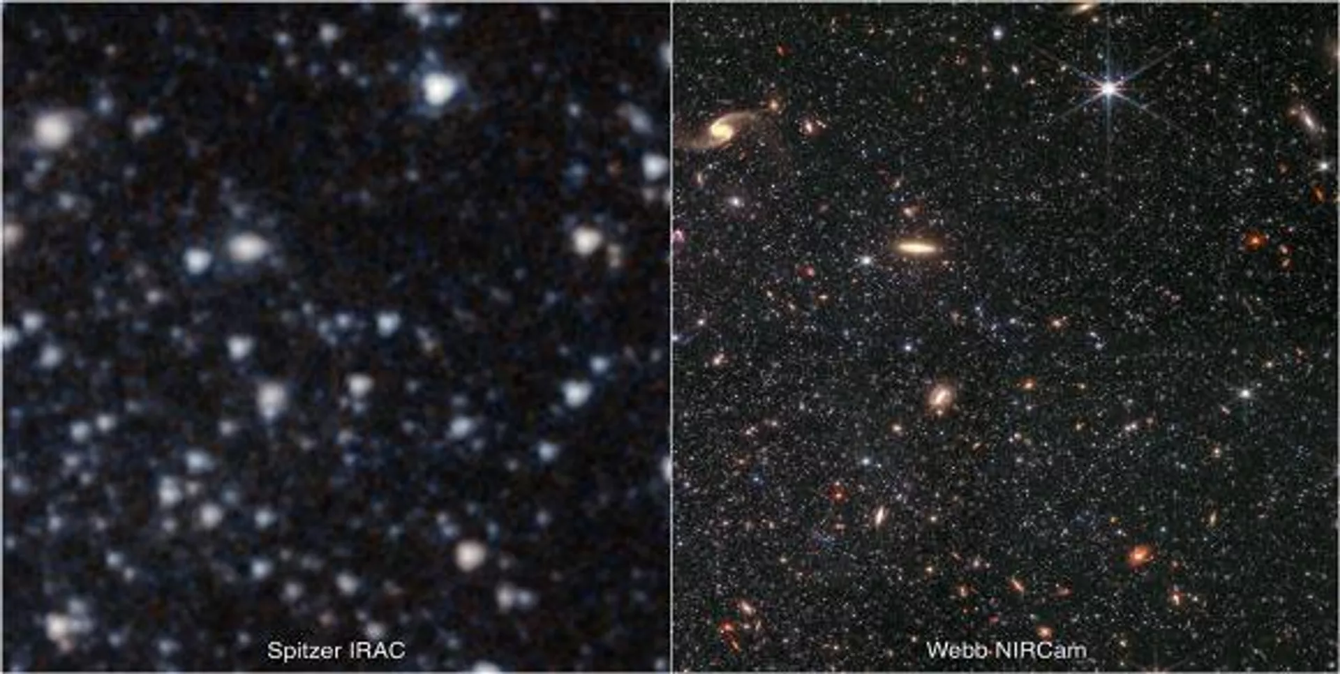 Comparación de las imágenes de WLM tomadas por Spitzer y Webb Comparación de las imágenes de WLM tomadas por Spitzer y Webb - Sputnik Mundo, 1920, 15.11.2022