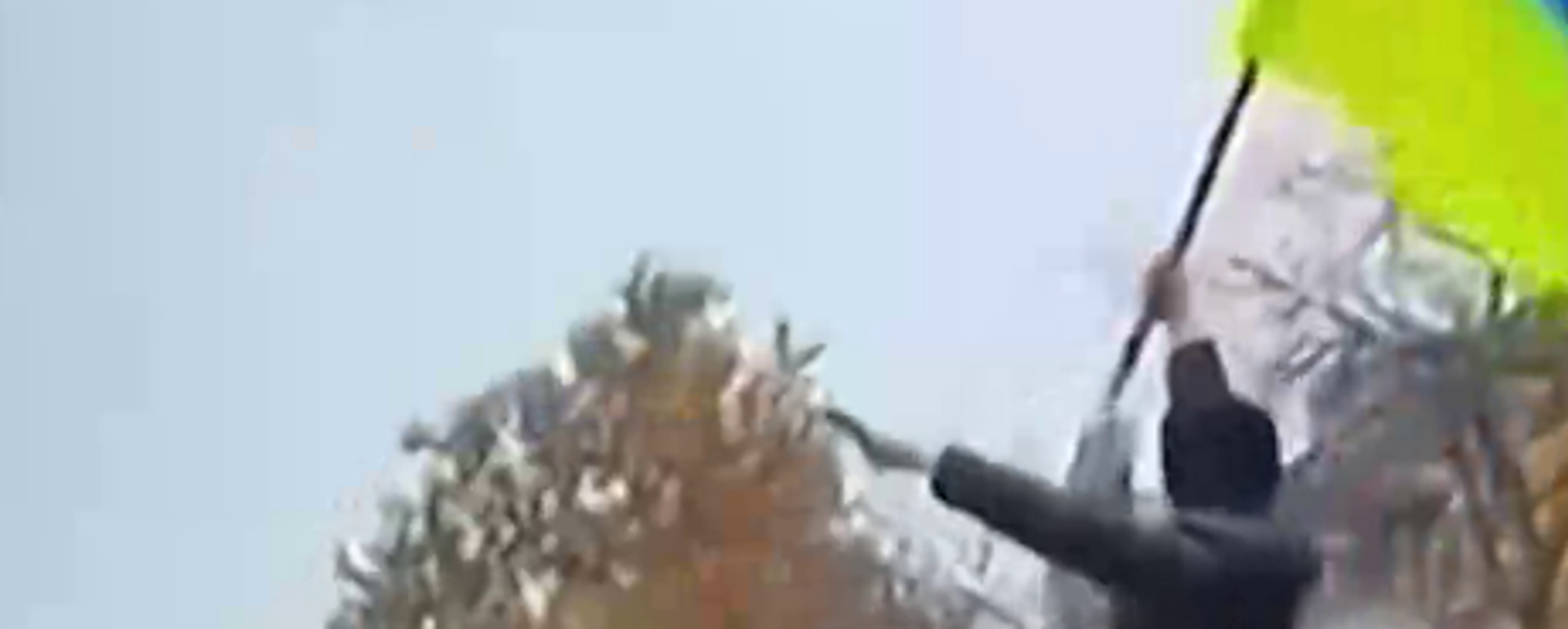 Un nacionalista ucraniano hace el saludo fascista en la ciudad de Jersón  - Sputnik Mundo, 1920, 19.11.2022