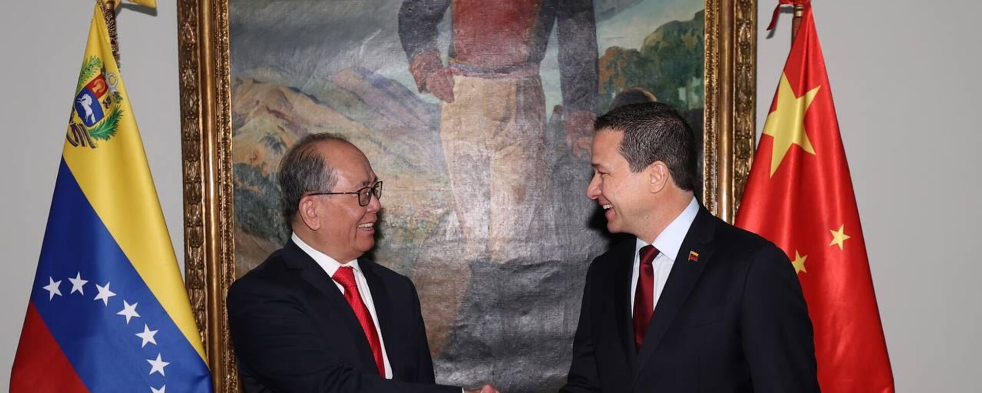 El canciller venezolano, Carlos Faría, y el representante especial para Asuntos Latinoamericanos de China, Qiu Xiaoqi. - Sputnik Mundo, 1920, 22.11.2022