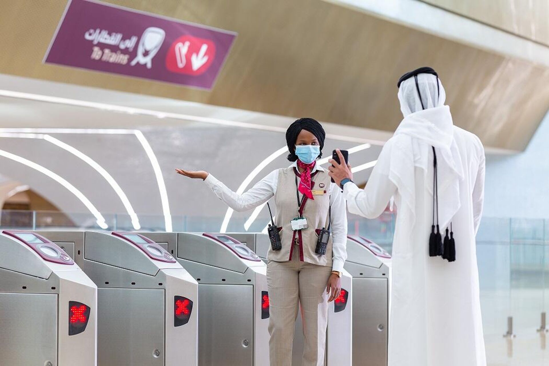 La empresa a cargo del metro de Doha buscaba mezclar tradición y vanguardia. - Sputnik Mundo, 1920, 23.11.2022