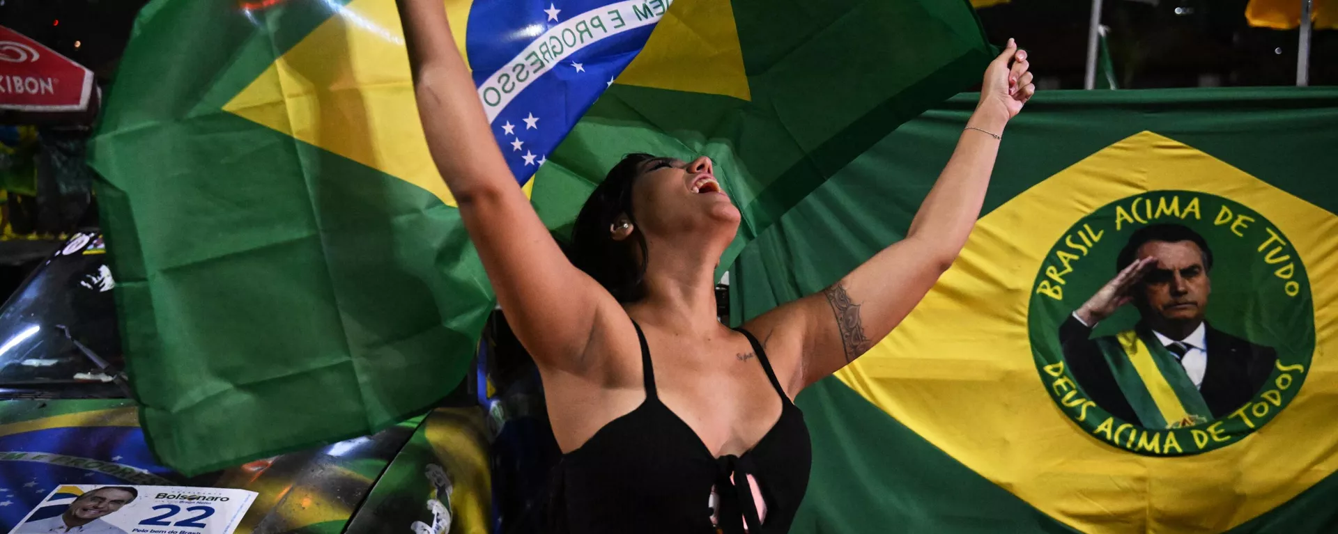 Simpatizante de Jair Bolsonaro durante un acto de apoyo al presidente, en Río de Janeiro (foto de archivo) Simpatizante de Jair Bolsonaro durante un acto de apoyo al presidente, en Río de Janeiro (foto de archivo) - Sputnik Mundo, 1920, 27.11.2022