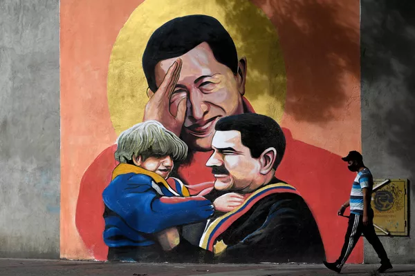 El arte siempre refleja y seguirá reflejando los acontecimientos mundiales más importantes y a sus participantes.En la foto: grafitis del fallecido presidente venezolano Hugo Chávez y del actual mandatario, Nicolás Maduro, en Caracas. El arte siempre refleja y seguirá reflejando los acontecimientos mundiales más importantes y a sus participantes.En la foto: grafitis del fallecido presidente venezolano Hugo Chávez y del actual mandatario, Nicolás Maduro, en Caracas. - Sputnik Mundo