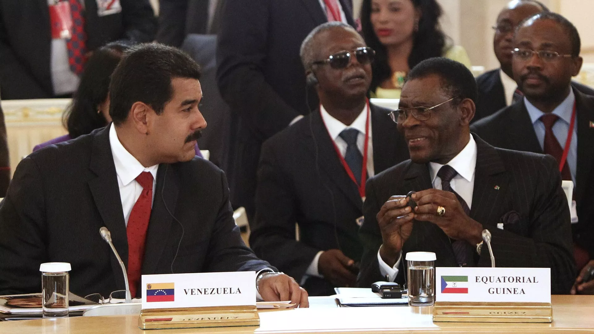 El presidente de Venezuela, Nicolás Maduro, y su homólogo de Guinea Ecuatorial, Teodoro Obiang