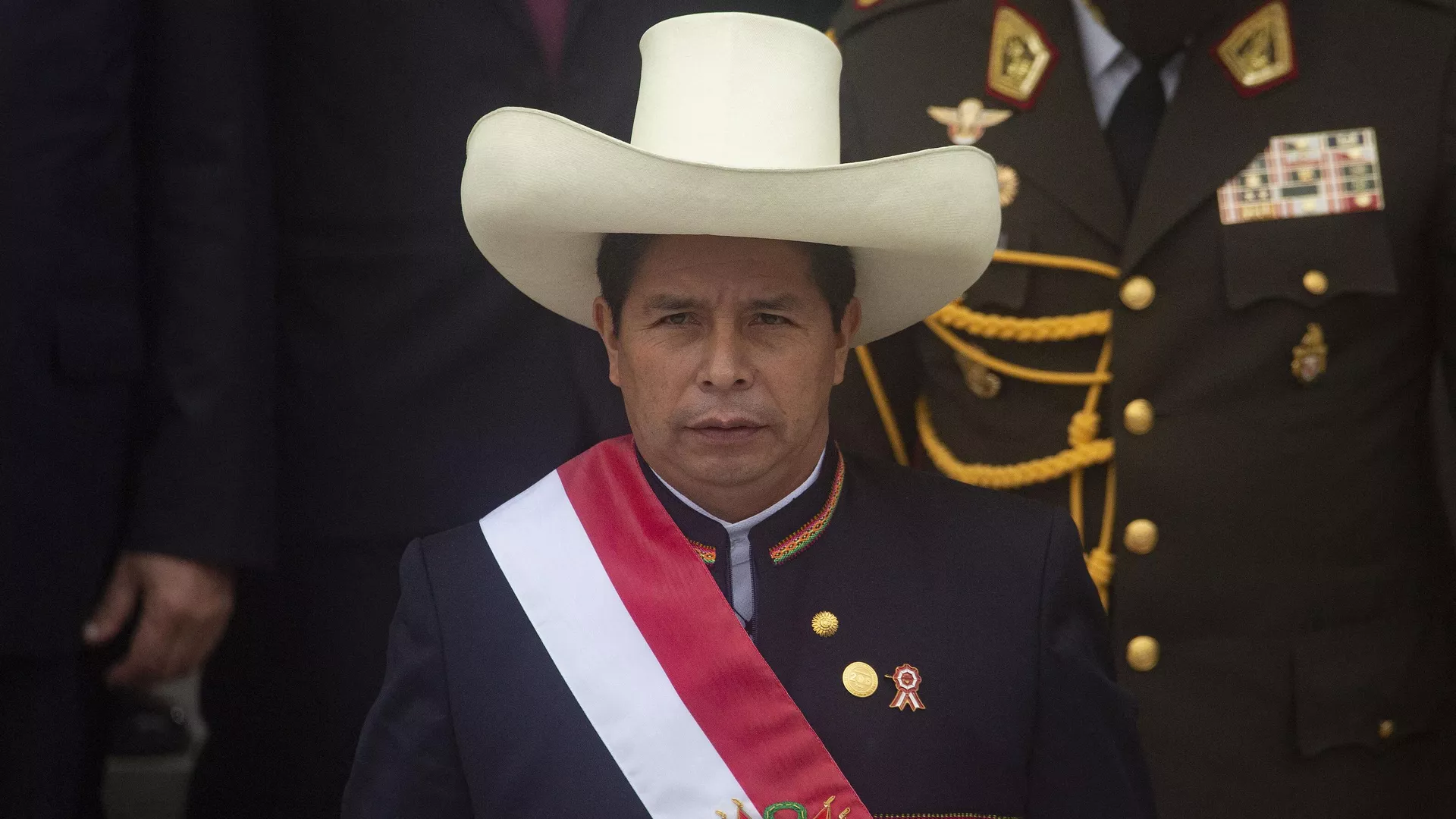 El expresidente de Perú, Pedro Castillo, con la banda presidencial en el Congreso de su país, en julio de 2021 El expresidente de Perú, Pedro Castillo, con la banda presidencial en el Congreso de su país, en julio de 2021 - Sputnik Mundo, 1920, 12.12.2022