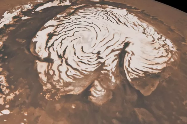 Los científicos pudieron estudiar fenómenos invernales únicos en el planeta rojo gracias a los vehículos de exploración y aterrizaje de la NASA. Los científicos pudieron estudiar fenómenos invernales únicos en el planeta rojo gracias a los vehículos de exploración y aterrizaje de la NASA. - Sputnik Mundo
