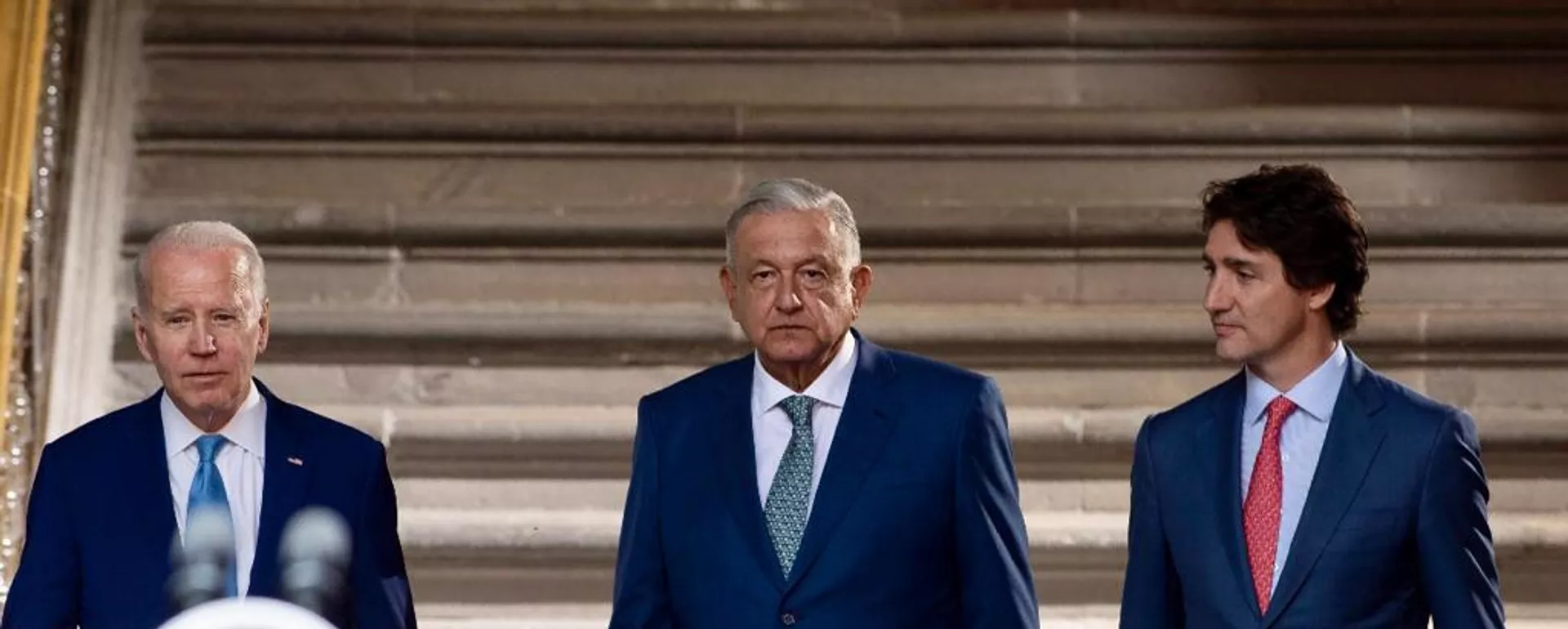 Los mandatarios de EEUU, México y Canadá, Joe Biden, Andrés Manuel López Obrador y Justin Trudeau. - Sputnik Mundo, 1920, 11.01.2023
