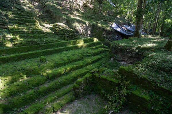 Las ruinas de la ciudad se descubrieron en el departamento de Petén, en el norte de Guatemala, en 1926. Se fotografiaron por primera vez desde el aire en 1930, pero como la ciudad es inaccesible en medio de la selva, el primer estudio de El Mirador no tuvo lugar hasta 1962.En la foto: vista del sitio arqueológico El Mirador en San Andrés, Guatemala.Entre el vasto manto verde de la selva del norte de Guatemala emerge la cresta de La Danta, una de las pirámides más grandes del mundo ubicada en El Mirador. - Sputnik Mundo