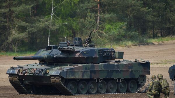 Tanque de combate principal Leopard 2 A7 de las fuerzas armadas alemanas  - Sputnik Mundo