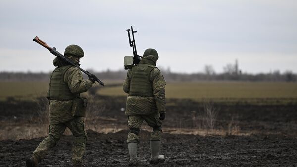 Infantería rusa en el lugar de la operación especial (Archivo)  - Sputnik Mundo