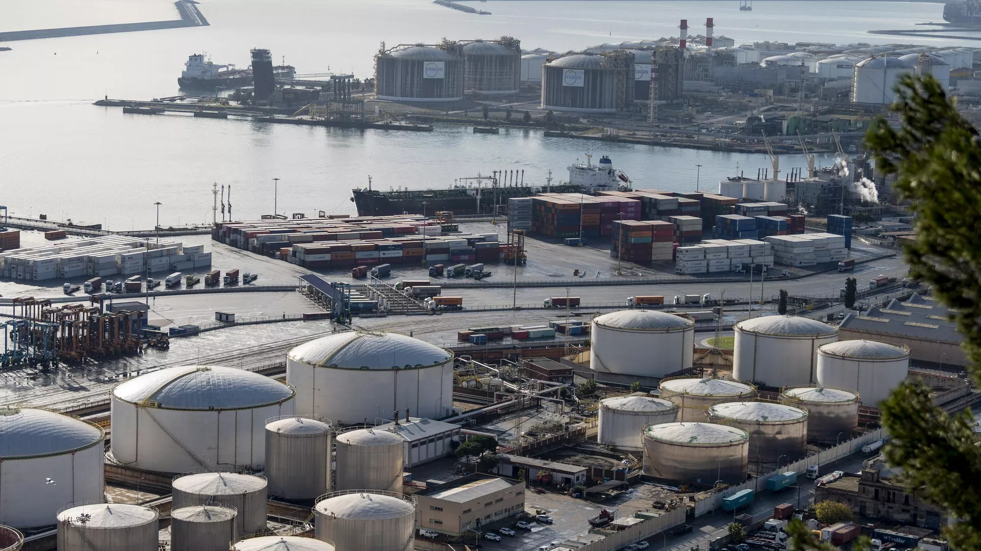 Vista general de la planta de regasificación de Enagas en la terminal de Gas Natural Licuado (GNL) del puerto de Barcelona, España  - Sputnik Mundo, 1920, 03.03.2023