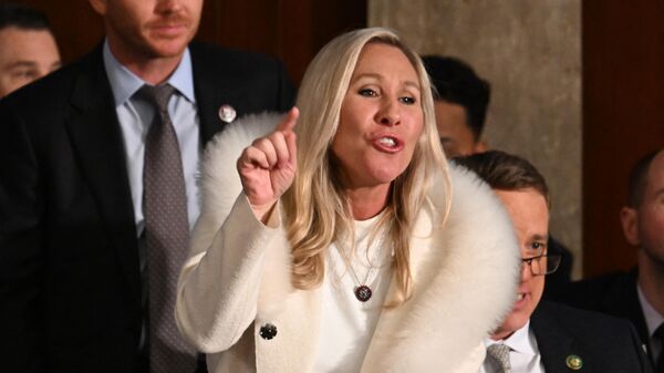 Marjorie Taylor Greene, congresista estadounidense, en el Capitolio de EEUU en Washington el 7 de febrero de 2023  - Sputnik Mundo