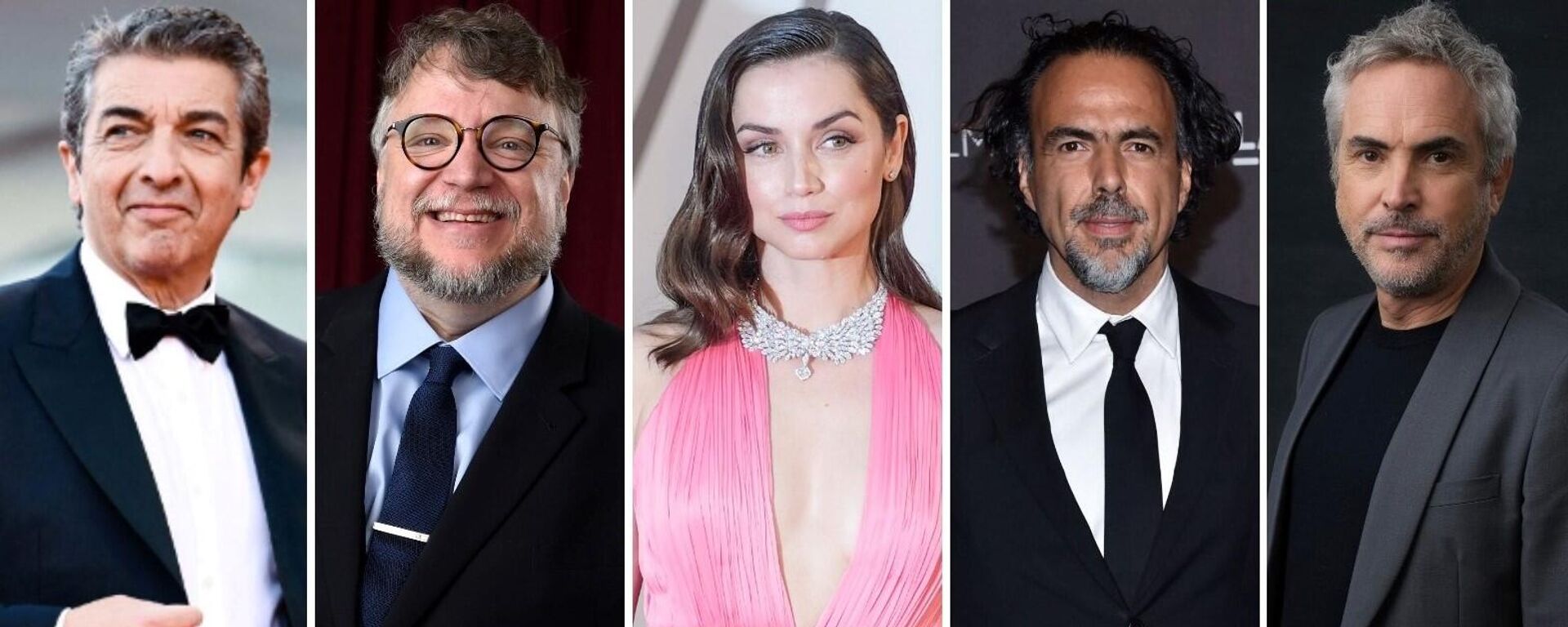 El actor argentino Ricardo Darín, el director mexicano Guillermo del Toro, la actriz cubana Ana de Armas, el director mexicano Alejandro González Iñárritu, el productor de cine mexicano Alfonso Cuarón  - Sputnik Mundo, 1920, 11.03.2023