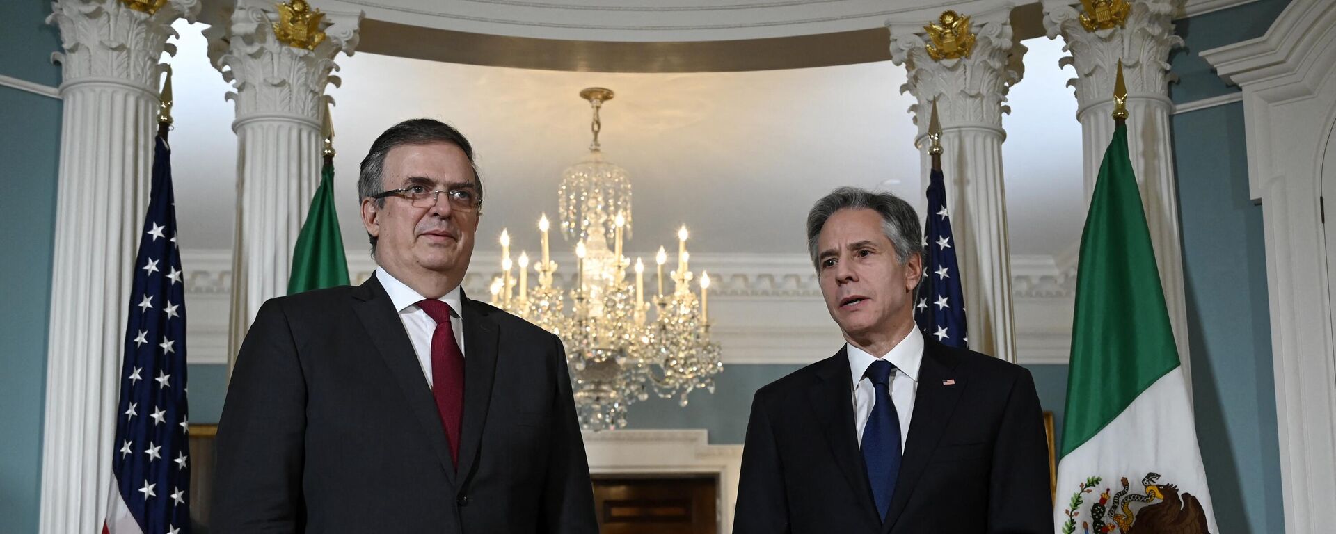 Marcelo Ebrard, canciller mexicano, y Antony Blinken, secretario de Estado de EEUU.  - Sputnik Mundo, 1920, 14.03.2023