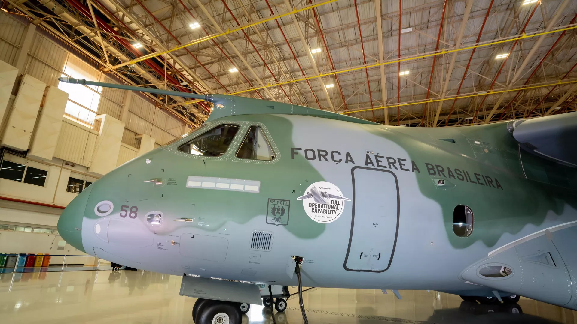 Lugar donde se realizó la ceremonia de certificación del jet multimisión C-390 Millennium de Embraer