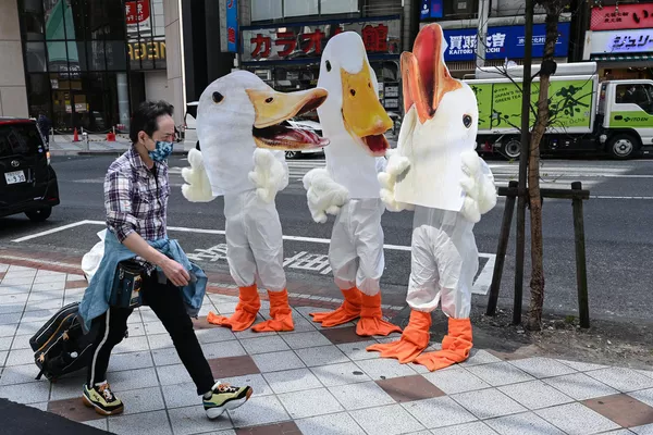 Activistas del grupo de defensa de los animales PETA ante una tienda de ropa de una cadena minorista internacional en Tokio, Japón. Activistas del grupo de defensa de los animales PETA ante una tienda de ropa de una cadena minorista internacional en Tokio, Japón. - Sputnik Mundo