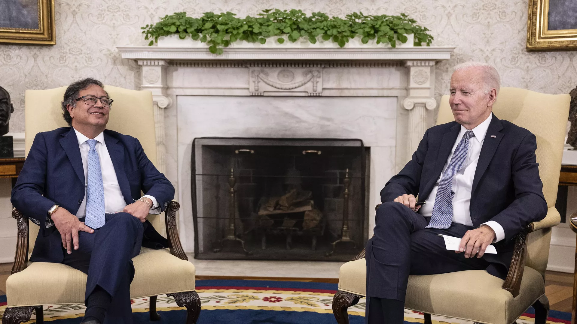Los presidentes de Colombia, Gustavo Petro, y de Estados Unidos, Joe Biden.