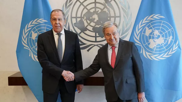 Antonio Guterres y Serguéi Lavrov - Sputnik Mundo