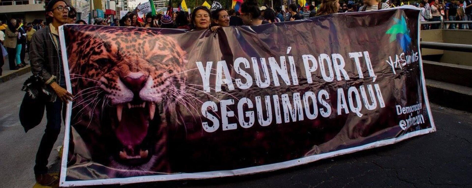 Manifestantes contra la explotación petrolera en Yasuní - Sputnik Mundo, 1920, 22.08.2023