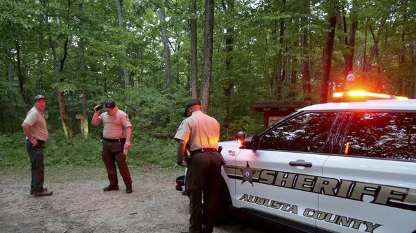 Policía estadounidense en el lugar del accidente del avión ejecutivo Cessna Citation - Sputnik Mundo