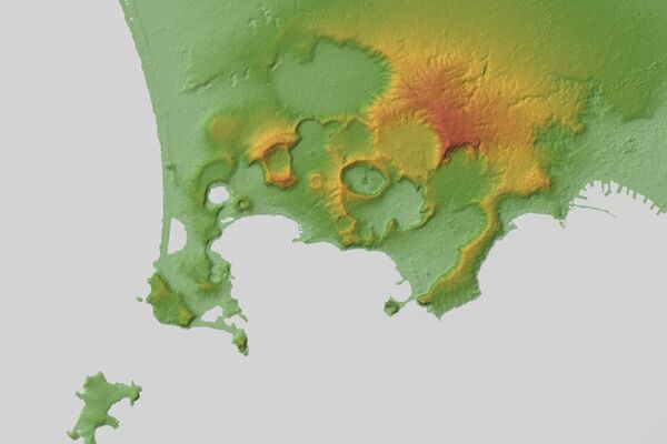 Mapa del relieve topográfico de Campi Flegrei, Italia - Sputnik Mundo