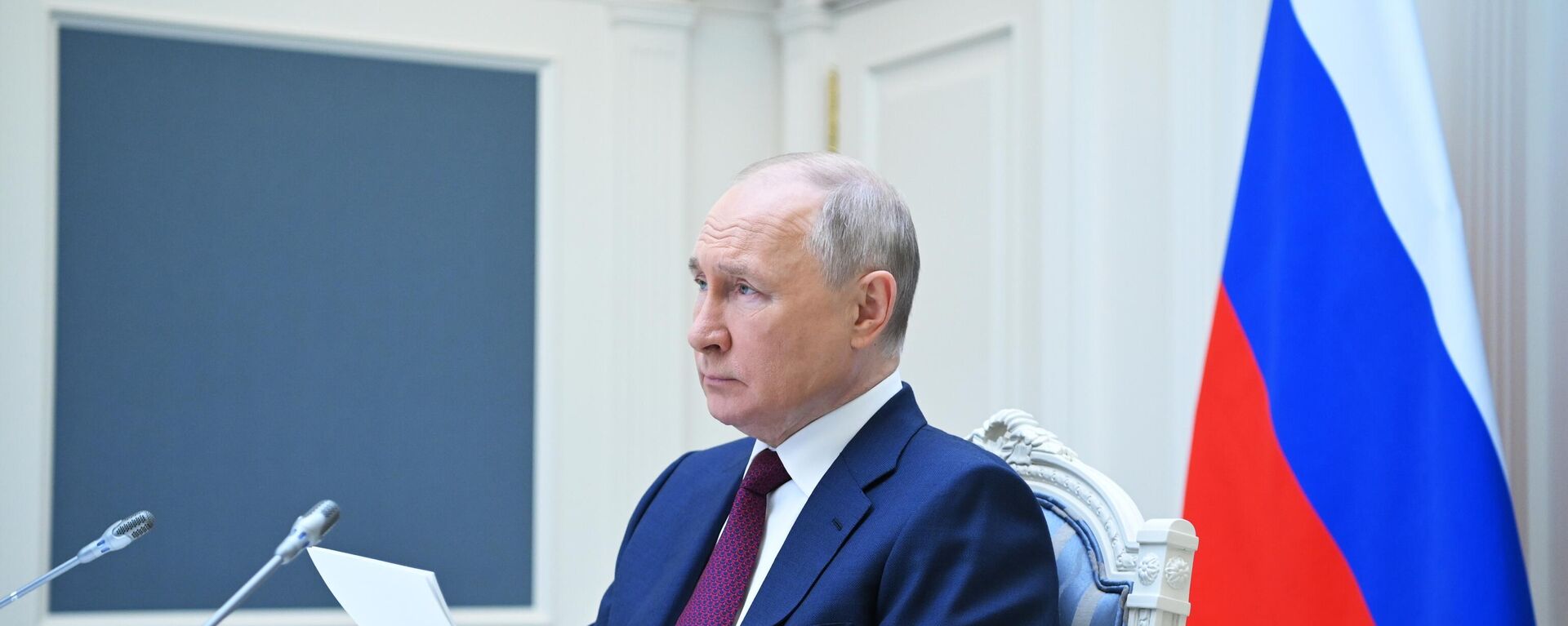 Vladímir Putin, presidente ruso, durante su discurso en la cumbre de la Organización de Cooperación de Shanghái (OCS). - Sputnik Mundo, 1920, 04.07.2023