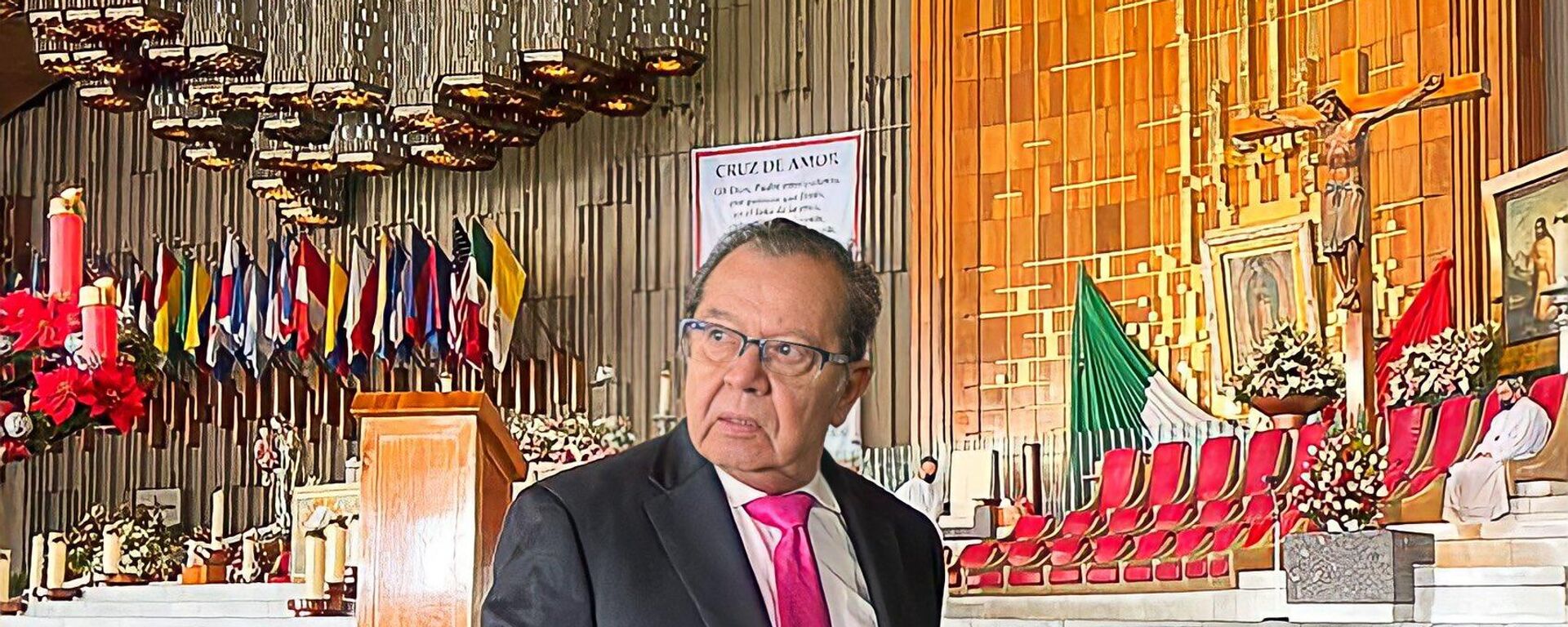 Porfirio Muñoz Ledo en una visita a la basílica de Guadalupe en diciembre de 2021 - Sputnik Mundo, 1920, 09.07.2023