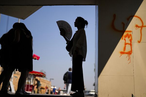 Los expertos vinculan el alarmante cambio climático de nuestro planeta a las emisiones de gases de efecto invernadero.En la foto: una mujer se esconde en la sombra bajo el puente de Gálata en Estambul, Turquía. - Sputnik Mundo