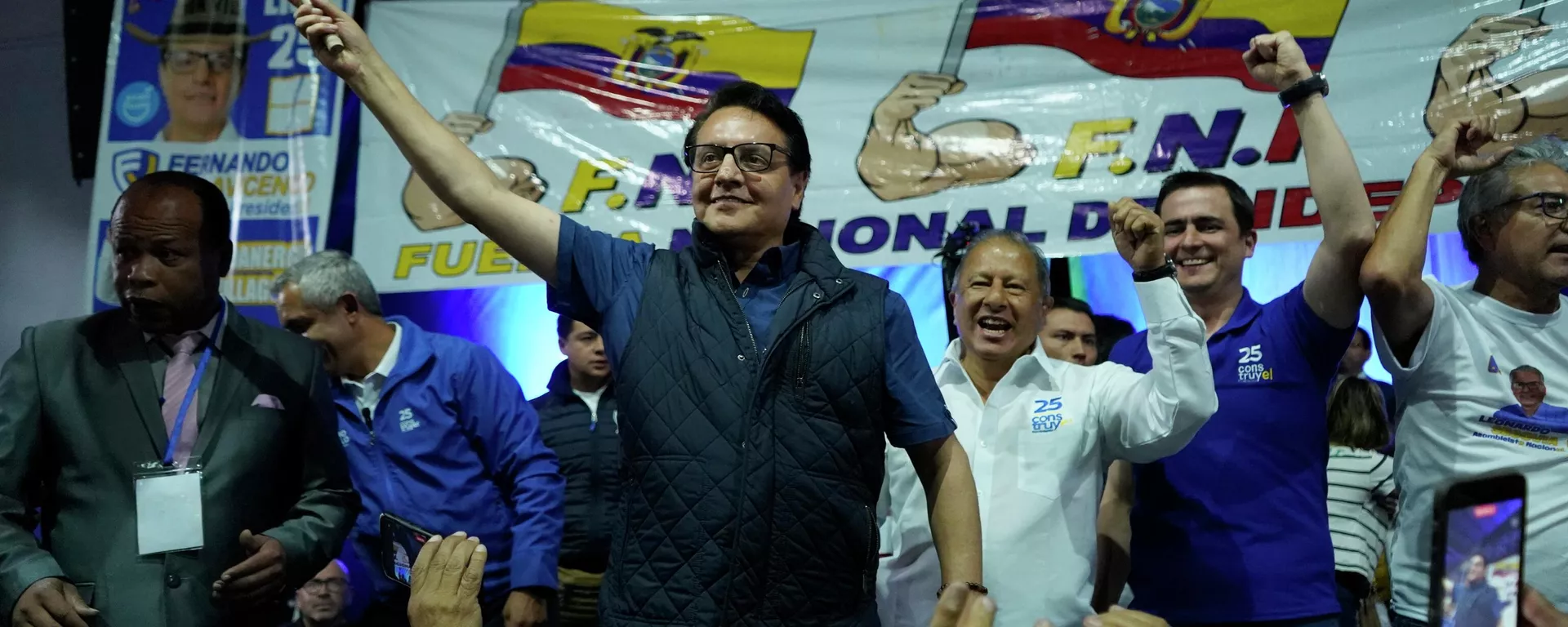 Кандидат в президенты Fernando Villavicencio на ралли в Эквадоре - Sputnik Mundo, 1920, 16.08.2023