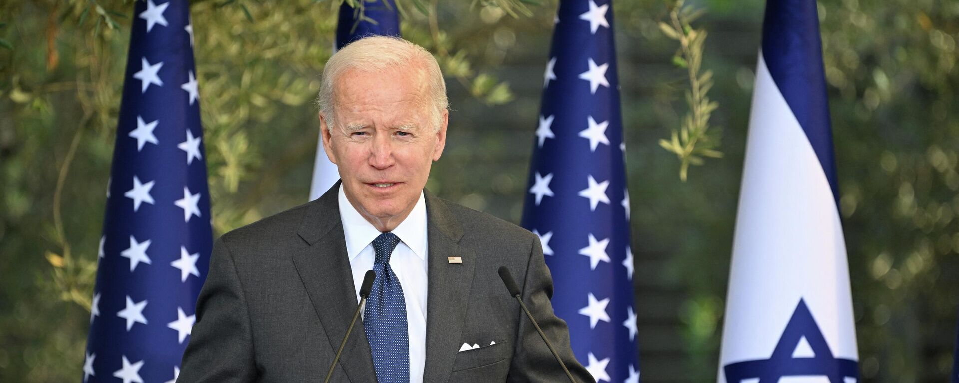 El presidente de EEUU, Joe Biden, durante un evento bilateral con el Gobierno de Israel, en julio de 2022.  - Sputnik Mundo, 1920, 12.03.2024