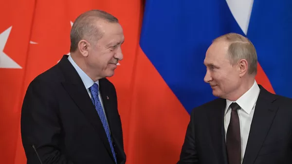 El presidente turco, Recep Tayyip Erdogan, y el presidente ruso, Vladímir Putin - Sputnik Mundo