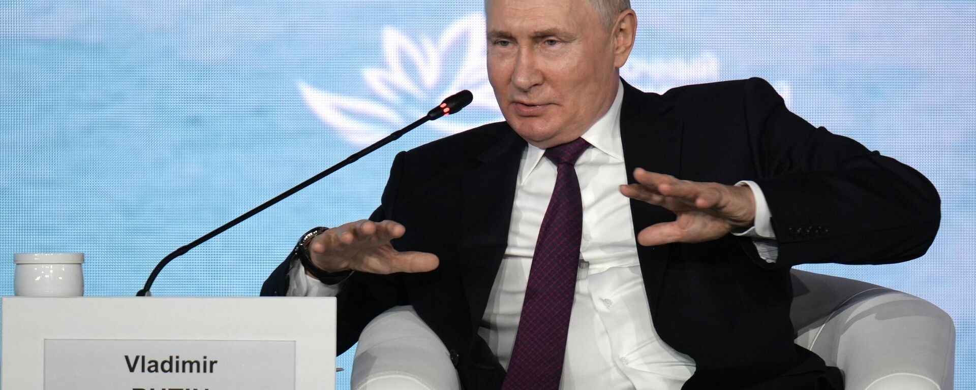 El presidente ruso, Vladímir Putin, en su intervención durante el VIII Foro Económico Oriental. - Sputnik Mundo, 1920, 12.09.2023