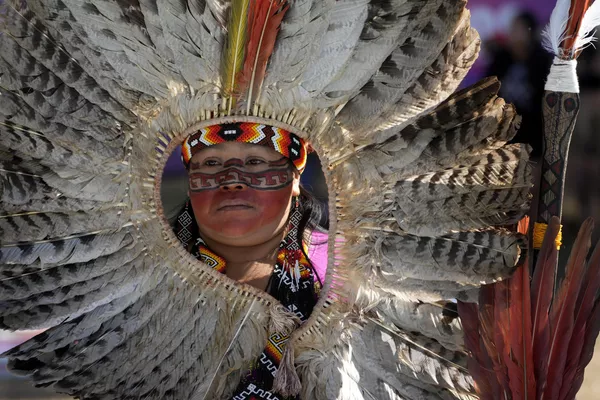 Una jefe indígena llevando el traje tradicional. Una jefe indígena llevando el traje tradicional. - Sputnik Mundo