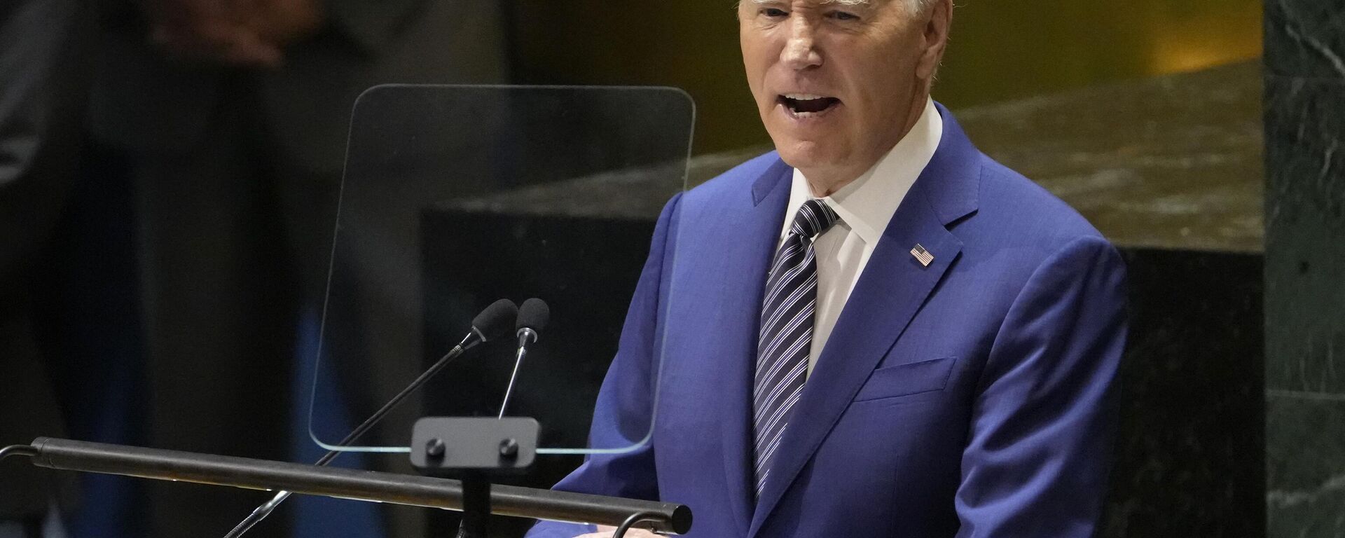 El presidente de EEUU Joe Biden durante su discurso ante la Asamblea General de las Naciones Unidad, el pasado martes 19 de septiembre. - Sputnik Mundo, 1920, 25.09.2024