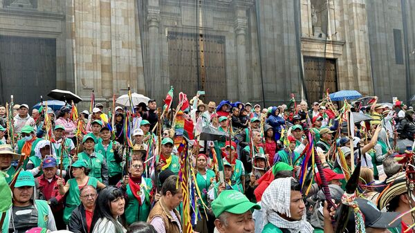 La Guardia Indígena fue uno de los sectores que más apoyó a Petro durante la campaña y que lo sigue respaldando ahora que es quien comanda el Gobierno.  - Sputnik Mundo