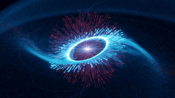 Representación del púlsar con una magnitud luminosa inusitada identificado por científicos. - Sputnik Mundo