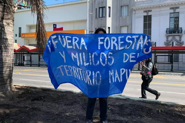 Marcha mapuche por el Día de la resistencia de los pueblos originarios en Chile - Sputnik Mundo