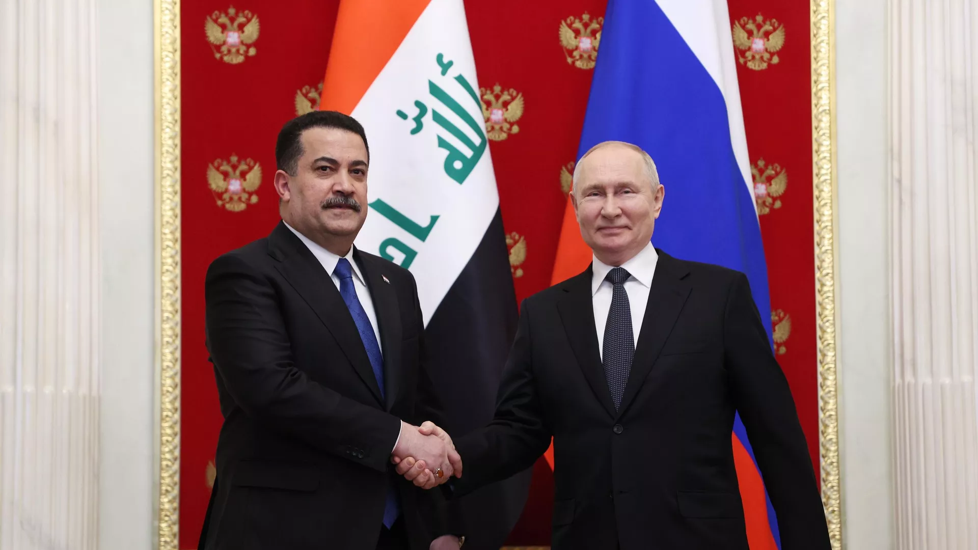 El primer ministro iraquí, Mohammed Sudani, y el presidente ruso, Vladímir Putin, el 10 de octubre, 2023 - Sputnik Mundo, 1920, 10.10.2023