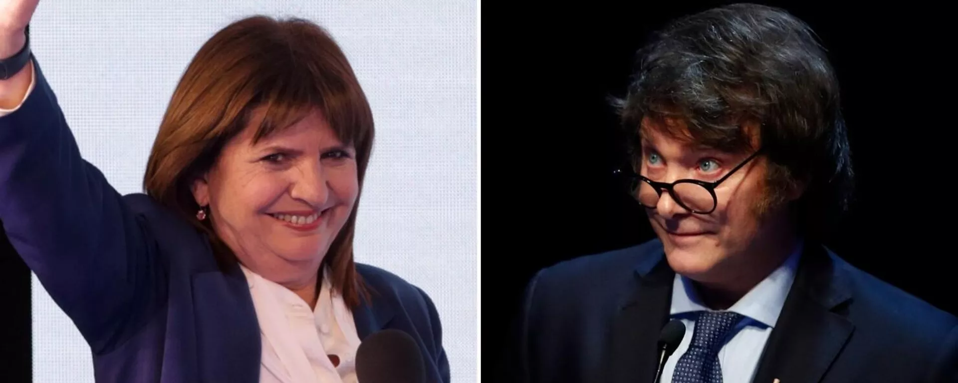 Patricia Bullrich y Javier Milei, candidatos de las elecciones presidenciales argentinas 2023 - Sputnik Mundo, 1920, 25.10.2023