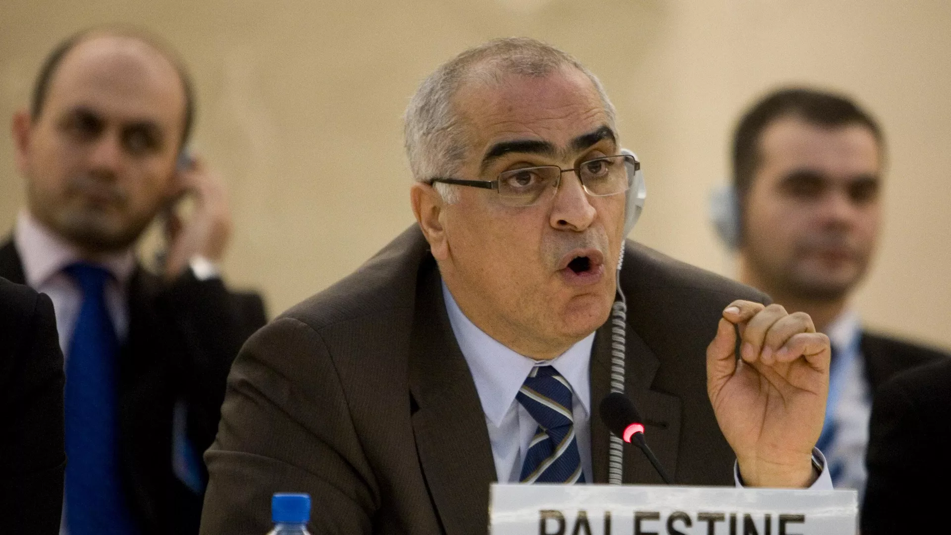  Ibrahim Khraishi, observador permanente de Palestina ante la Organización de las Naciones Unidas (ONU) en Ginebra