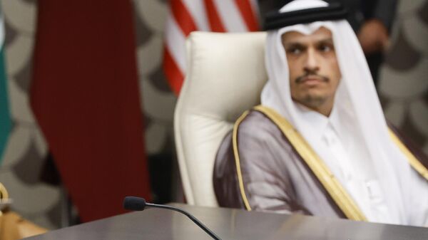 Antony Blinken y Mohammed bin Abdulrahman Thani - Sputnik Mundo