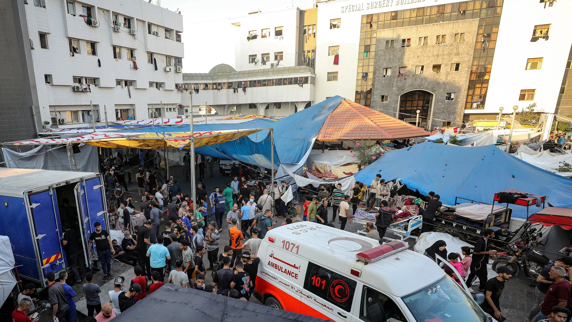 El hospital Al Shifa de la ciudad de Gaza El hospital Al Shifa de la ciudad de Gaza