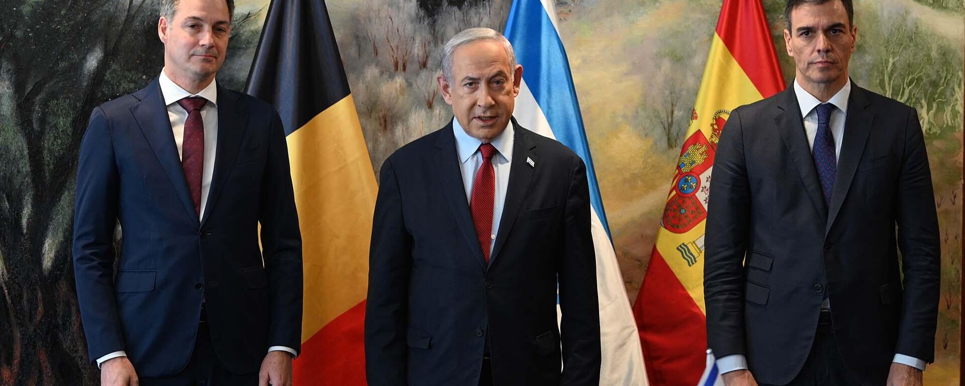 Alexander de Croo, Benjamín Netanyahu y Pedro Sánchez - Sputnik Mundo, 1920, 23.11.2023
