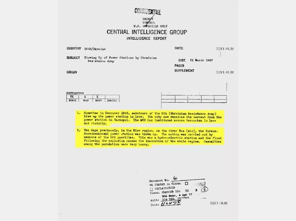 Documento desclasificado de la CIA: los miembros de UPA, no revelados, informan de actos terroristas en la república socialista soviética de Ucrania. - Sputnik Mundo