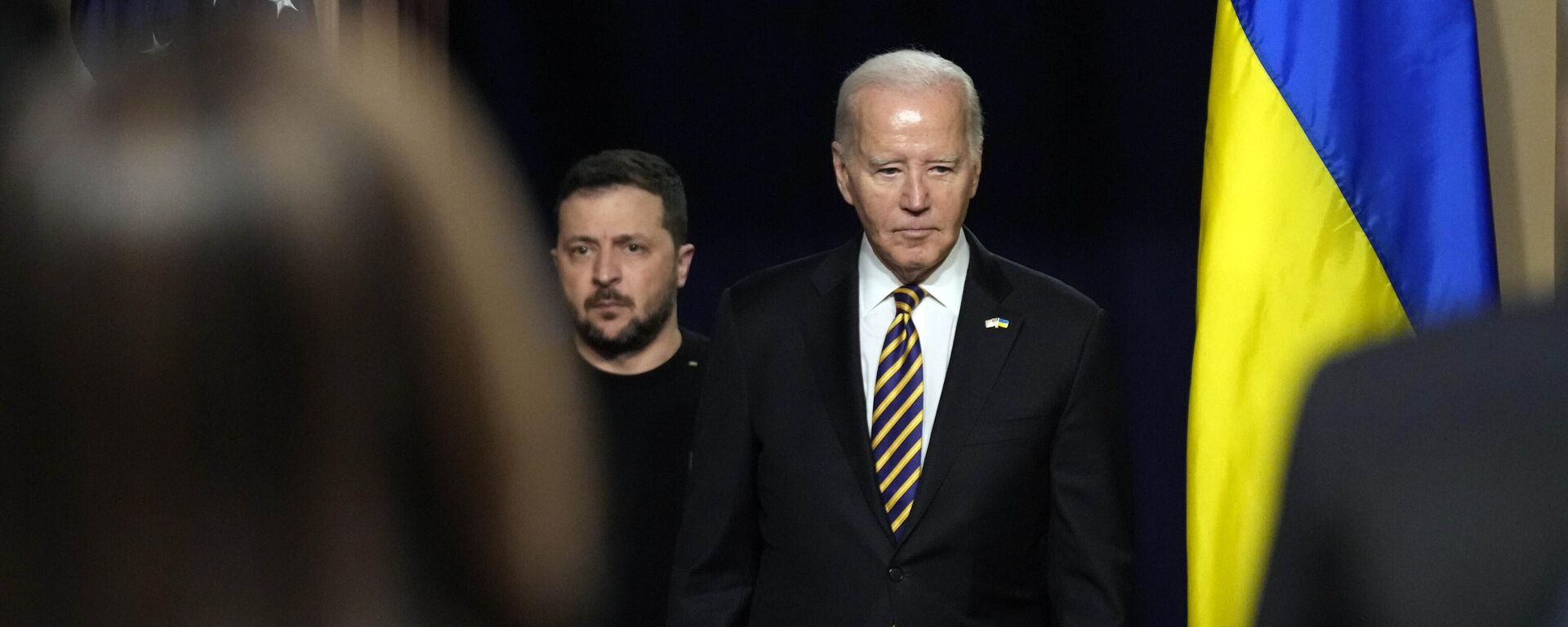 Volodímir Zelenski y Joe Biden  - Sputnik Mundo, 1920, 01.02.2024