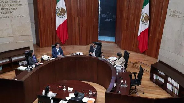La sala superior del Tribunal Electoral del Poder Judicial de la Federación. - Sputnik Mundo