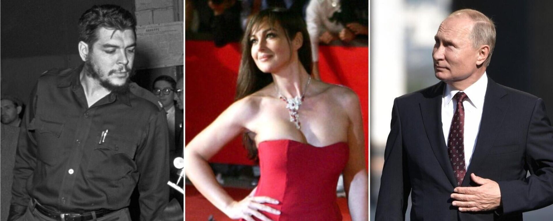El comandante de la Revolución Cubana, Ernesto 'El Che' Guevara, la actriz italiana, Monica Bellucci, y el presidente de Rusia, Vladímir Putin El comandante de la Revolución Cubana, Ernesto 'El Che' Guevara, la actriz italiana, Monica Bellucci, y el presidente de Rusia, Vladímir Putin - Sputnik Mundo, 1920, 26.12.2023